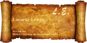 Lacsny Ervin névjegykártya