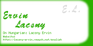 ervin lacsny business card